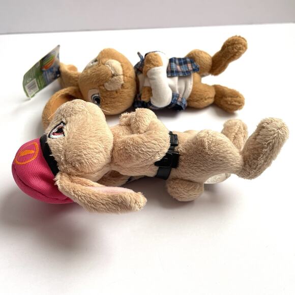 Hop The Movie Lot of 2 Mini Plush Bunny Rabbit 6" Boy Pink Beret Stuffed Animal - Picture 5 of 8